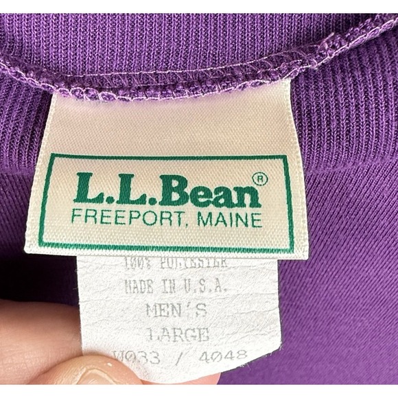L.L. Bean Freeport Maine T Shirt Lot of 2 Blue Purple Size L Made in USA  VTG 90 - Picture 8 of 11
